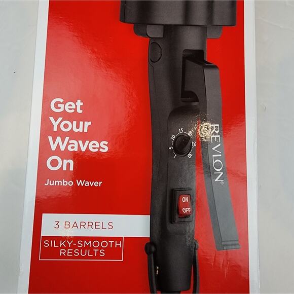 Revlon 3 Barrel Jumbo Hair Waver Long Lasting Beach Curls Ceramic Tourmaline New - Picture 3 of 7